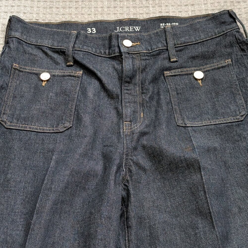 J Crew High-rise Sailor denim trouser in Rinse wash